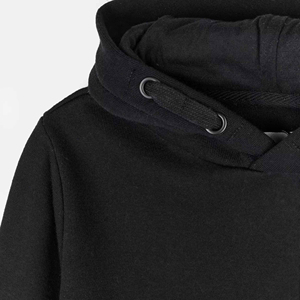 <b>Boys</b> <b>Black</b> Hooded <b>Tracksuit</b> Solid Color Full Sleeve Winter Cotton Pants Set with Side Pockets Acid Wash 2027 - Product Image 6