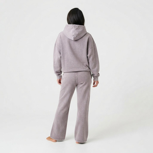 Survêtement de fabrication de haute qualité, effet délavé à l'acide, logo personnalisé, en coton, coupe oversize, épaules tombantes, avec cordon de serrage - Product Image 3