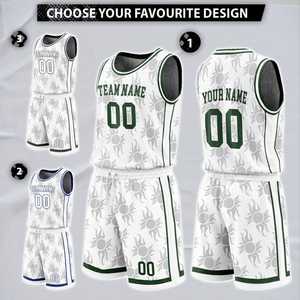 Uniforme de Baloncesto Personalizado Blanco y Verde con Estampado de Llama Solar, Nombre y Número Personalizados, Uniforme de Equipo para Adultos Unisex, Malla Transpirable - Product Image 1