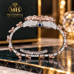 Reloj de Diamantes de Lujo MB ETERNAL JEWELS, Cuadrado, Aleación, 41 mm, Cristal de Zafiro, Analógico, Números Romanos, Movimiento de Cuarzo, Cierre de Joyería - Product Image 5