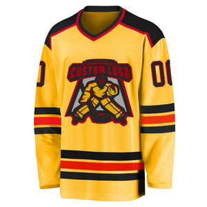 Maillots de hockey sur glace pour hommes sur mesure, 100 % polyester, respirants, anti-humidité, impression par sublimation, personnalisation complète de l'équipe, OEM - Product Image 6