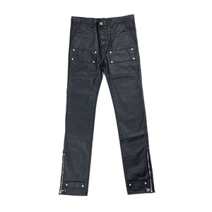 Pantaloni <span class=keywords><strong>Cargo</strong></span> <span class=keywords><strong>Neri</strong></span> Personalizzati in Denim Cerato da Uomo - Product Image 6