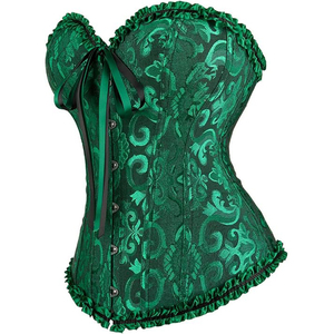 Nouveau Corset Sexy en Dentelle pour Femme, Lingerie Vintage en Satin, Noir, Rouge, Blanc, Bleu, Vert, Marron - Product Image 5