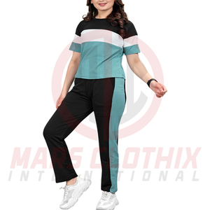Conjunto de camiseta y pantalón de algodón para mujer, proveedor directo de fábrica, nueva llegada, conjunto deportivo de verano para damas. - Product Image 4