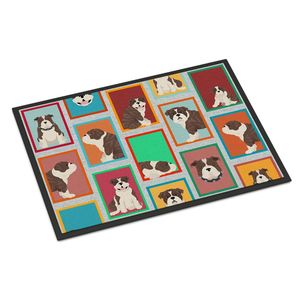 Felpudo de Bulldog Inglés atigrado antideslizante, lavable, de pila baja, para interiores y exteriores, 24H X 36W - Product Image 1