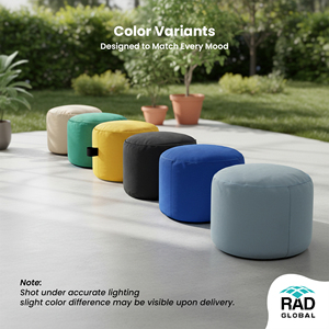 Housses de pouf rondes de qualité supérieure pour l'extérieur - Parfaites pour les balcons, les patios et les terrasses de piscine - Product Image 6