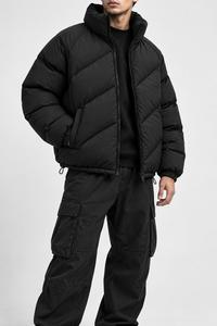 Blouson matelassé pour homme, col montant, fermeture éclair, coupe-vent, imperméable, hiver, décontracté, coupe ample, rembourrage en polyester, longueur standard - Product Image 4