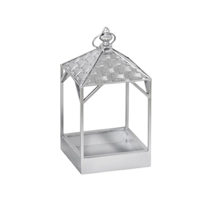 Porte-bougie à thé de style maison, lanterne en fer avec placage nickel, lanterne rectangulaire pour la décoration, dernier design - Product Image 1