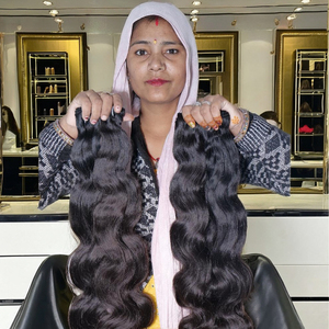 Raw Indian Hair Temple Virgin 100% Single Drawn Double Weft Human Hair Bodywave Weave Unprocessed Cuticle Aligned Hair Bundles - Product Image 6