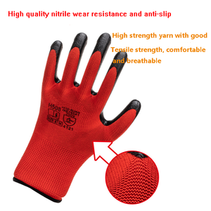 Guantes de Seguridad Unisex de PU con Resistencia al Agua, Color Rojo y Negro, para Trabajo - Product Image 4