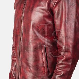 Design Your Own Winter Men's Leather <b>Jacket</b> with Front Logo High Quality <b>Waterproof</b> & Eco-Friendly <b>Long</b> Sleeve - Product Image 6