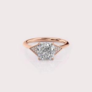 Anillo de compromiso de moissanita en oferta, joyería de lujo para mujeres y novias, accesorio de moda disponible con calidad y precio de exportación. - Product Image 3