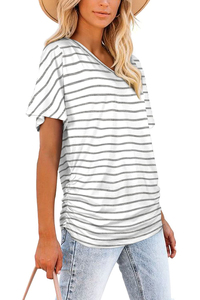 Ropa de Mujer de Alta Calidad al por Mayor, Camisetas de Mujer de Manga Corta, Camisetas de Moda con Cuello en V, Servicio OEM - Product Image 6