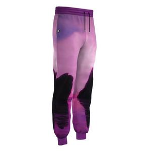 Pantalones Deportivos Sublimados para Hombre, Diseño Cielo Púrpura, Cintura Elástica con Cordón, Joggers Casuales, Pantalones de Poliéster de Peso Medio - Product Image 2