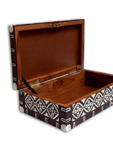 Boîte à bijoux en bois avec incrustation de motifs floraux, faite à la main, pour la table de maquillage, décoration de la maison, aux prix les plus bas - Product Image 6