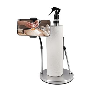 Portarotolo da Cucina 3 in 1 Resistente con Supporto per Telefono e Flacone Spray per Uso Domestico - Product Image 4