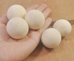 MN EXPORTS <b>Wooden</b> Round <b>Balls</b> 2pcs Plant Pattern Rustic Art Home Decoration - Product Image 5