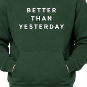 Sweat-shirt à capuche pour homme Better Than Yesterday, vert, en coton, décontracté, avec poche, coupe classique - Streetwear haut de gamme - Product Image 3