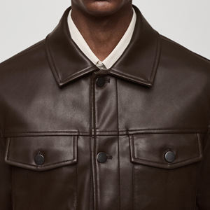 Veste en cuir décontractée pour hommes, logo personnalisé, vente en gros, design de créateur, tailles grandes, vestes pour hommes - Product Image 6