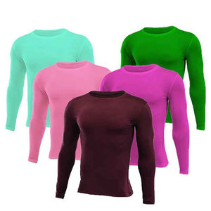 Custom Sleeved O-Neck <b>Compression</b> Knitted Running T-shirts Mens <b>Spring</b> Autumn Loose Fit Gym Bodybuilding Jogging Wear OEM - Product Image 6