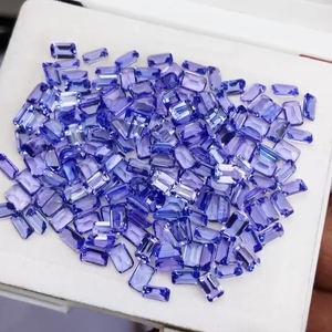 Natural Tanzanite Emerald Cut 6*4mm AAA Quality IGI Certified Blue Color 100 Cts Gemstone for Jewelry Making <b>Cheap</b> Price - Product Image 1
