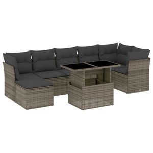 Grande divano da giardino modulare Grey PE Rattan collezione di mobili da esterno Premium - Product Image 2