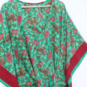 Kaftan vestido de seda Saree Vintage Kaftan bata larga de talla grande Kaftan verano vestido de maternidad - Product Image 1