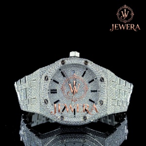 OEM ODM Stainless Steel Hip Hop Moissanite Diamond Watch Luxury Custom Iced Out Wristwatch with Moissanite Stones for Sale - Product Image 5