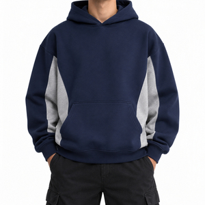 Baggy <b>Thick</b> <b>Men's</b> Cropped Hoodies with No String Blank Fleece 100% Cotton Crop Heavyweight <b>Men</b> <b>Hoodie</b> - Product Image 6