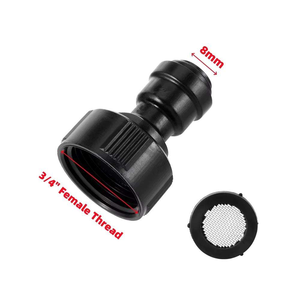 Adaptateur de <span class=keywords><strong>robinet</strong></span> rapide pour irrigation par brumisation de jardin, filetage femelle 3/4 po, raccord rapide 8 mm avec filtre en maille - Product Image 2