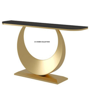 Modern Luxury High Quality <b>Glass</b> Top Stainless Steel Metal Silver Finished <b>Console</b> <b>Table</b> for Wedding Use At Good Price - Product Image 6