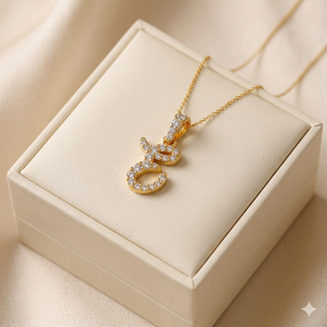 Personalized Trendy Custom Cute <b>Initial</b> Alphabet Letter Charms Necklace Fine Solid 10K Gold Natural Diamond Pendant Gift Wedding - Product Image 4