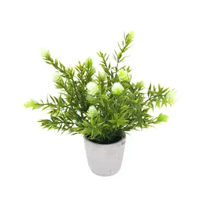 Plantas artificiais clássicas do pe, plantas e flores florais em vaso do cimento tv compras para o escritório charmoso