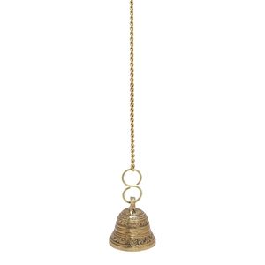Campana Colgante de Latón para Templo con Cadena Bañada en Oro y Diseño Grabado para el Hogar, Mandir, Sala de Puja, Puerta Principal, Decoración Religiosa - Product Image 2
