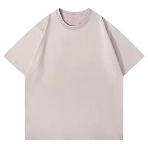 Custom Acid Wash Knitted 100% Cotton O-Neck Heavyweight Oversized <b>Men</b> Streetwear T-<b>Shirt</b> Wholesale - Product Image 3