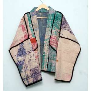 Chaqueta Kantha de Diseño 100% Algodón al por Mayor, Estilo Étnico Multicolor, Bordado, Botones, Hecha a Mano, Vintage, Invierno/Verano - Product Image 6
