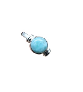 Handmade Natural Larimar Gemstone <b>Ring</b> Genuine <b>925</b> Sterling <b>Silver</b> Christian Bezel Set Certified Vintage Style for Engagement - Product Image 4