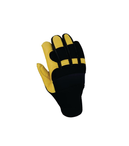 Gants de travail en cuir jaune et noir, avec manchette de sécurité, épaisseur 2 mils, texture intégrale, antidérapants, avec poignet élastique, gants de sécurité généraux - Product Image 4