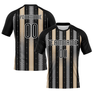 Wholesale Direct Industry Best Selling Custom Black <b>Old</b> Gold-White Geometric Shape Sublimation Volleyball Uniform Jersey - Product Image 1