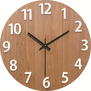 12-Inch 30cm <b>Modern</b> MDF Wooden <b>Clock</b> Antique Creative Art Design <b>Wall</b> <b>Clock</b> for Home Decor - Product Image 4