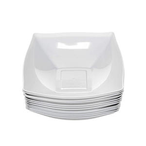 Bol à salade carré incassable en plastique PS blanc, assiette de table pour fête - Product Image 1