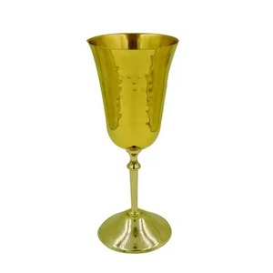 Royal Brass <b>Wine</b> <b>Goblet</b> Handcrafted Engraved Chalice Vintage Metal Cup Elegant Wedding Table Decor Accent - Product Image 2
