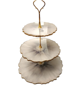 Custom Resin Handmade Eco-Friendly Round Cake Stand Set of 3 Pieces for Wedding Party Decor Dishwasher Safe UO INDIA - Product Image 5