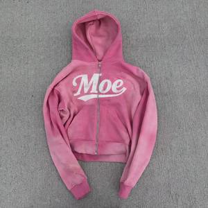 Sudadera con capucha y cremallera completa para hombre, talla 6XL, personalizada, holgada, de felpa gruesa, talla grande, corta, de felpa francesa, fabricada por OEM - Product Image 4