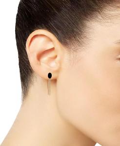 2-Pc. <b>Set</b> Onyx <b>Stud</b> & Chain Drop <b>Earrings</b> in 14k Gold-Plated Sterling <b>Silver</b> | Macy's - Product Image 2
