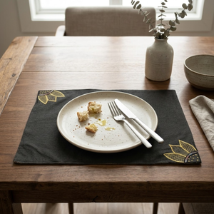 Handcrafted Cotton Table Mat Set Sunflower Design Durable Washable Reusable Dining Kitchen Decor Eco Friendly Quality <b>Placemats</b>. - Product Image 2