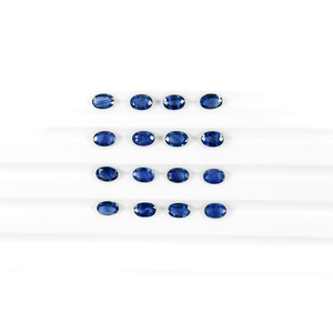พลอยไพลินสีน้ำเงินธรรมชาติทรงรีขนาด 4x6 มม. แบบไม่ผ่านการปรับแต่ง, พลอยไพลินสีน้ำเงินธรรมชาติทรงเหลี่ยมสำหรับทำเครื่องประดับ - Product Image 2