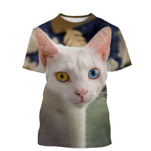 Camisetas Unisex de Verano con Estampado de Gato, Camisetas Casuales de Cuello Redondo y Manga Corta para Hombre, Estilo Hip Hop con Estampado 3D de Animales - Product Image 4