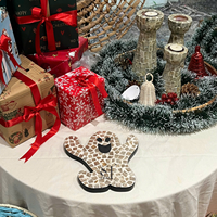 Décoration de table en mosaïque MDF de haute qualité, motif citrouille, pour Halloween, Noël, fêtes à domicile, festivals, incrustation MOP, décoration de luxe pour la maison