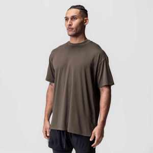 Camiseta de Cuello Redondo para Hombre, Color Verde Oliva Oscuro, Talla Grande, Manga Corta, Algodón, Informal, Verano, Moda, Lisa, con Logotipo Personalizado, OEM, ODM, Venta al Por Mayor - Product Image 1